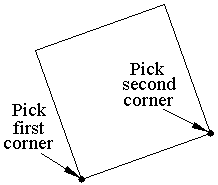 Square at angle with pick points